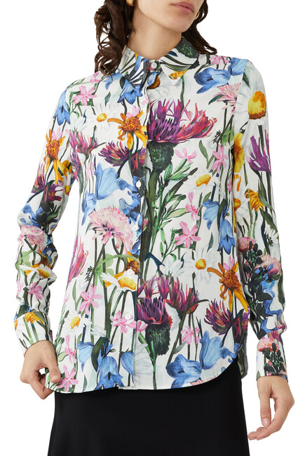 Floral-Print Long Sleeve Shirt